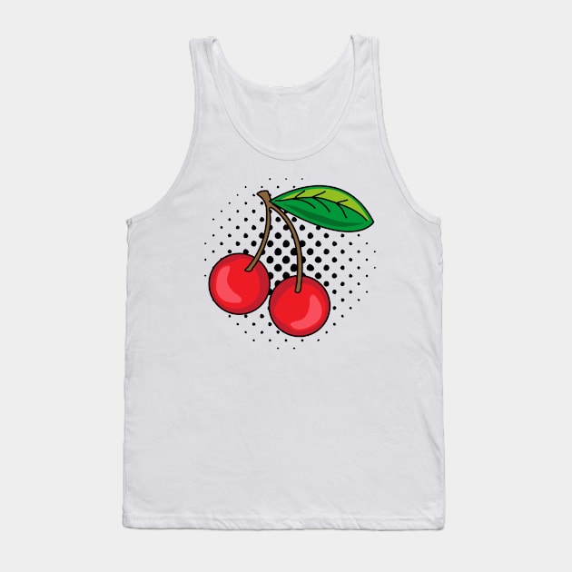 Retro Cherries Pop Art Tank Top by HotHibiscus